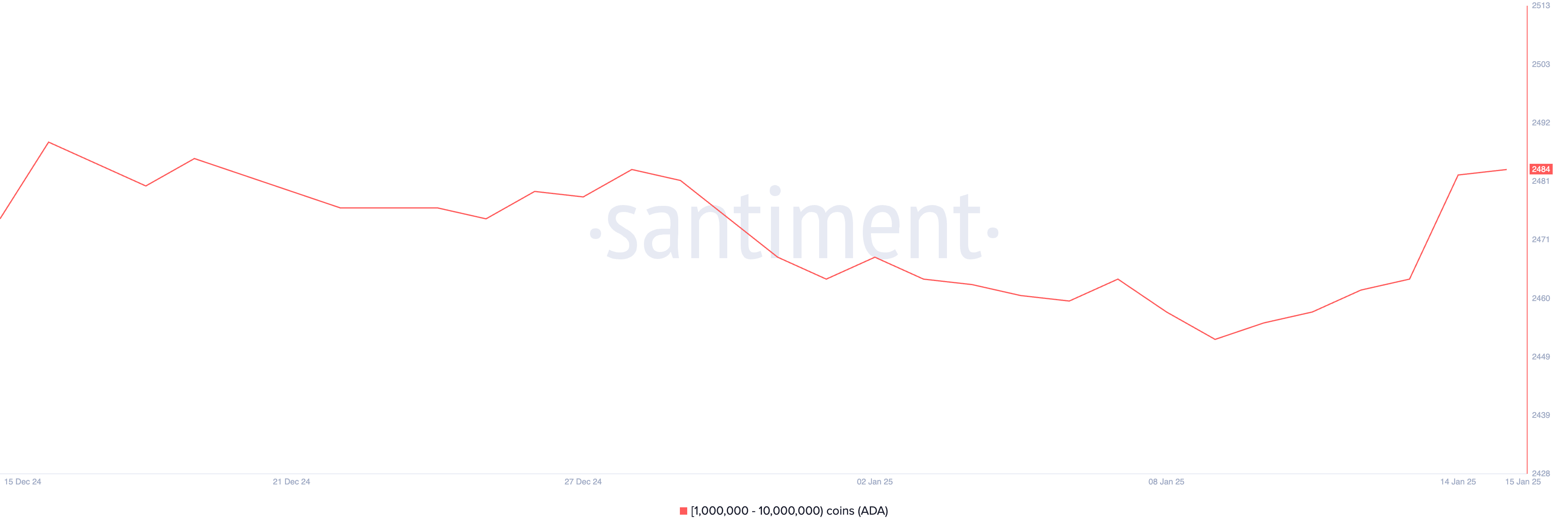 持有 100萬 至 1000萬 ADA 的地址。
