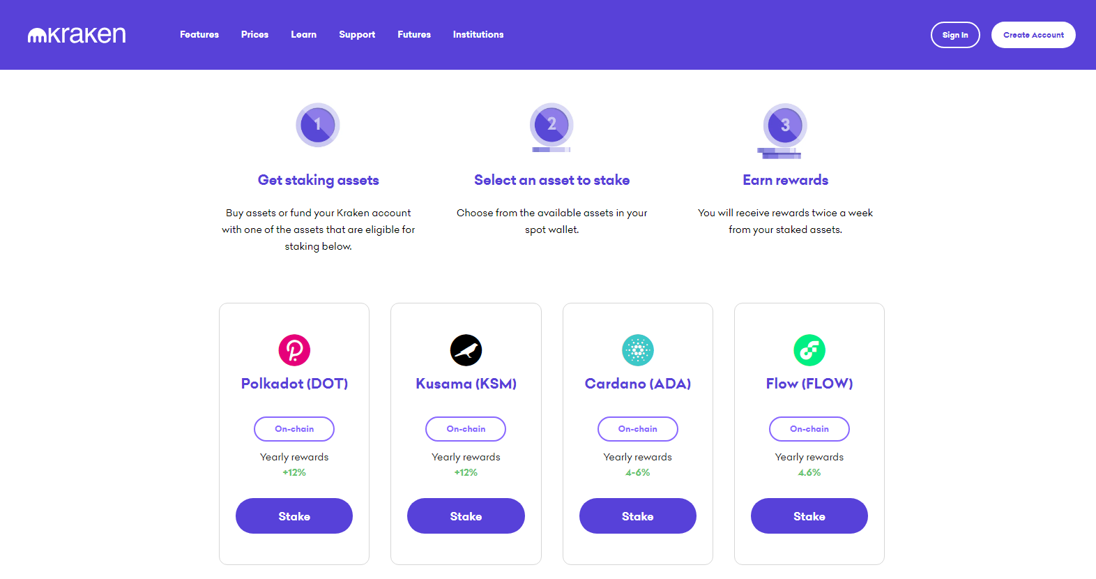 Staking ADA on Kraken