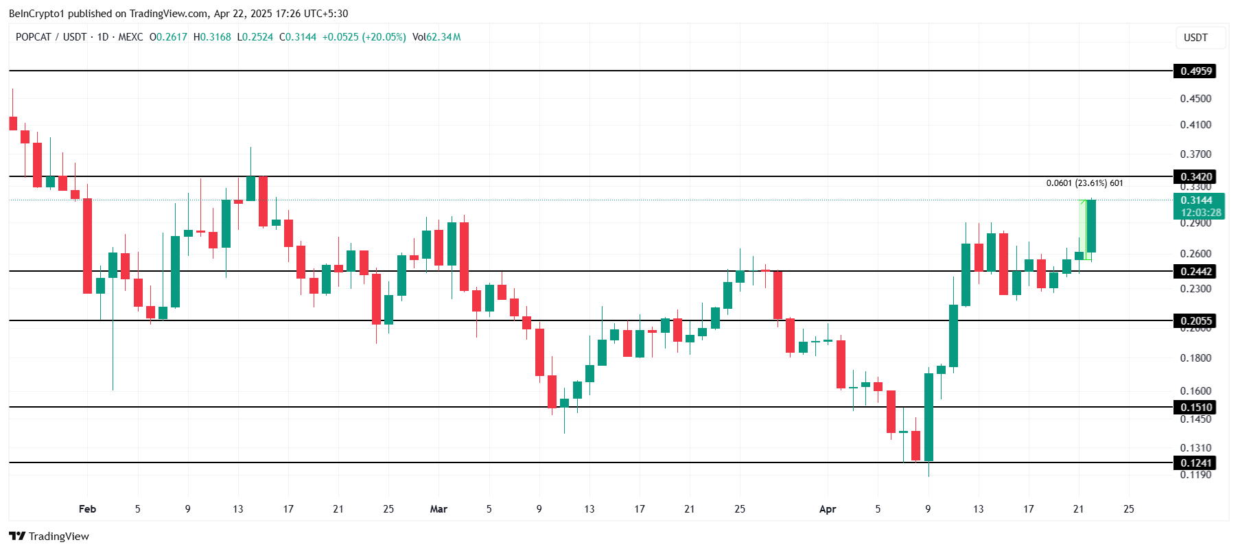 POPCAT 價格分析。