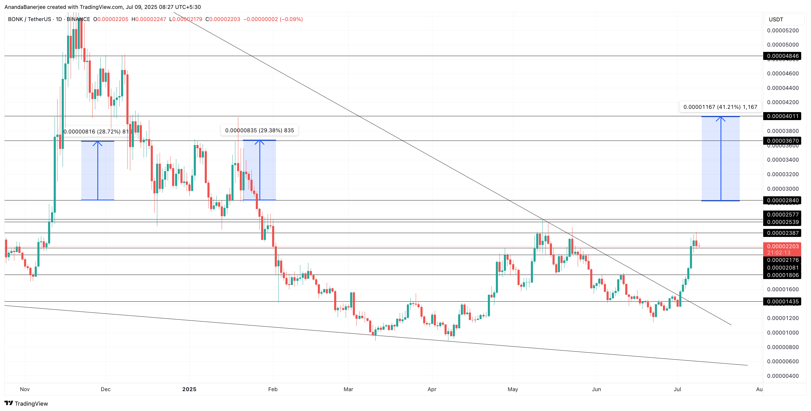 BONK 价格分析:TradingView
