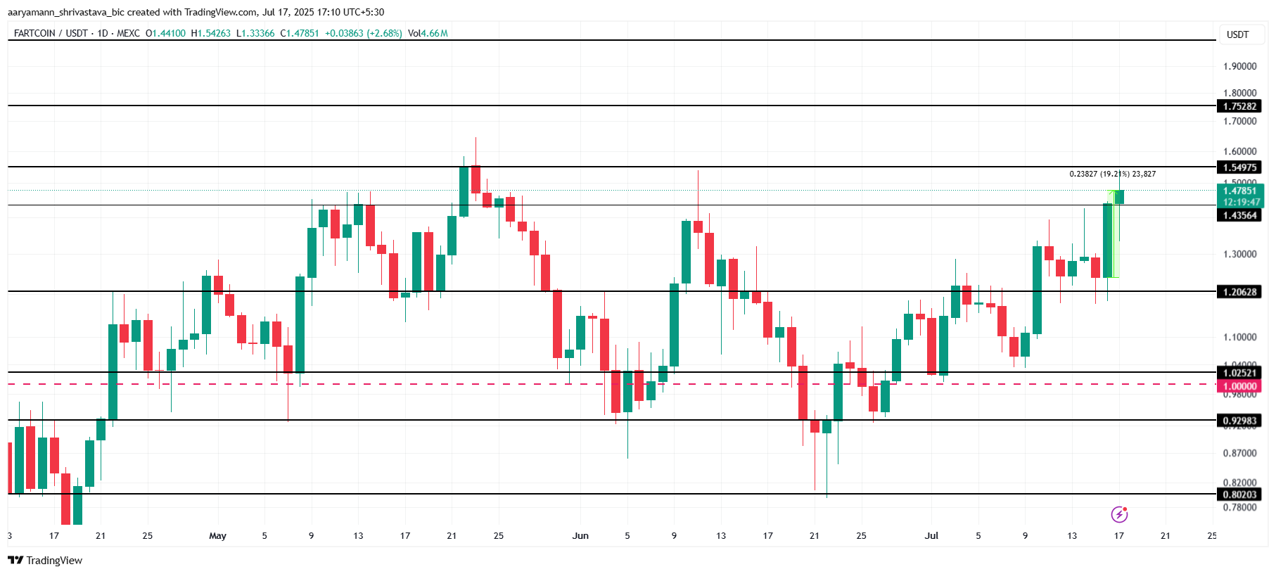 FARTCOIN 价格分析。