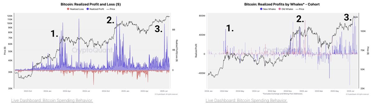 比特币刚刚经历了本轮牛市的第三次主要获利了结浪潮。来源:CryptoQuant